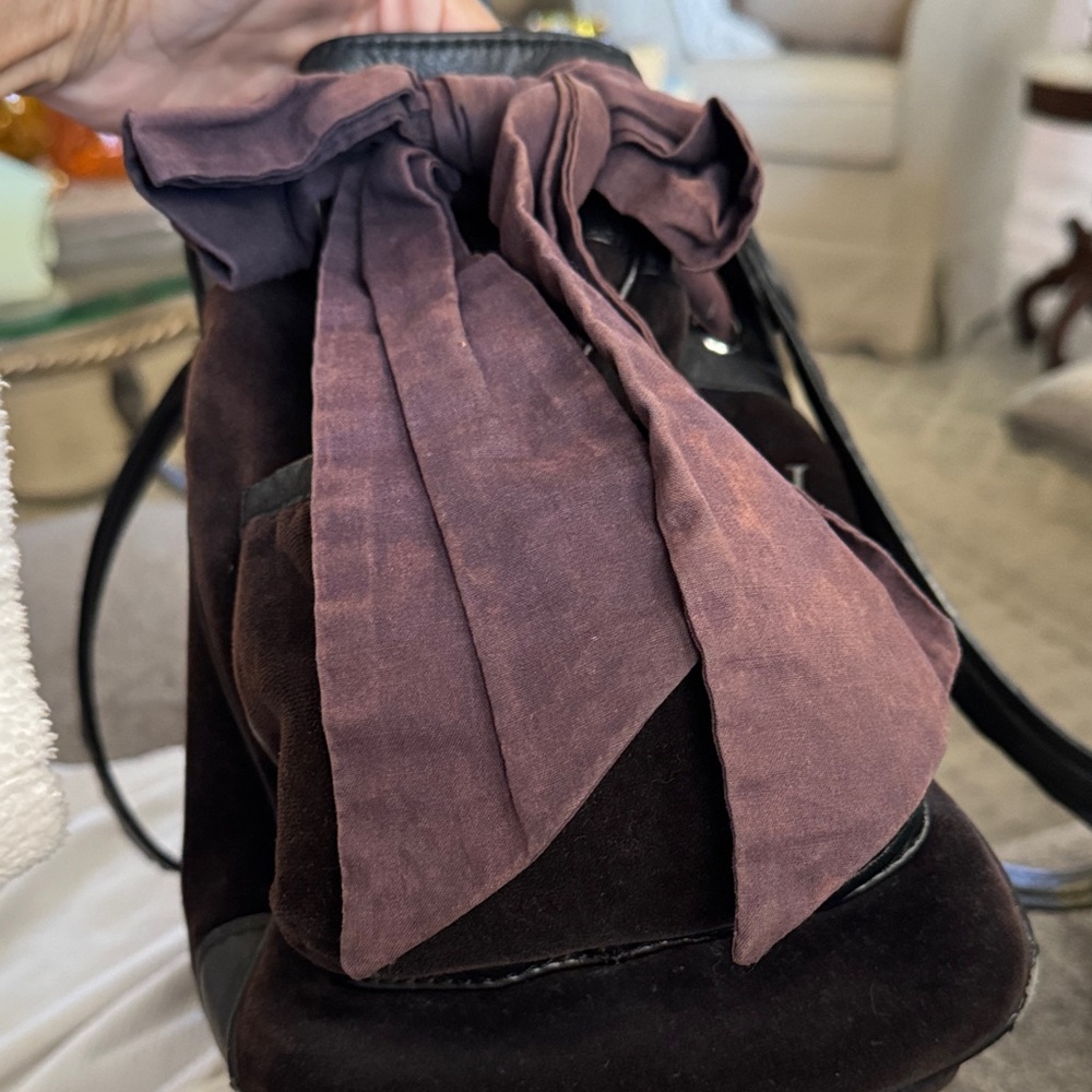 Vintage velvet Juicy Couture Daydreamer Black and Dark Brown Shoulder Bag - Picture 15 of 15